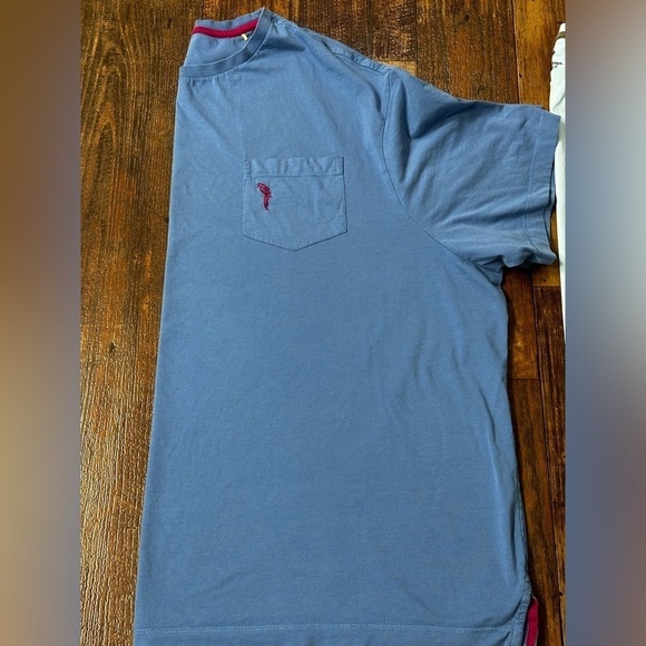 Caribbean Supima Cotton Short Sleeve Pocket Tee Slate Blue Size 4XB EUC - Picture 1 of 7